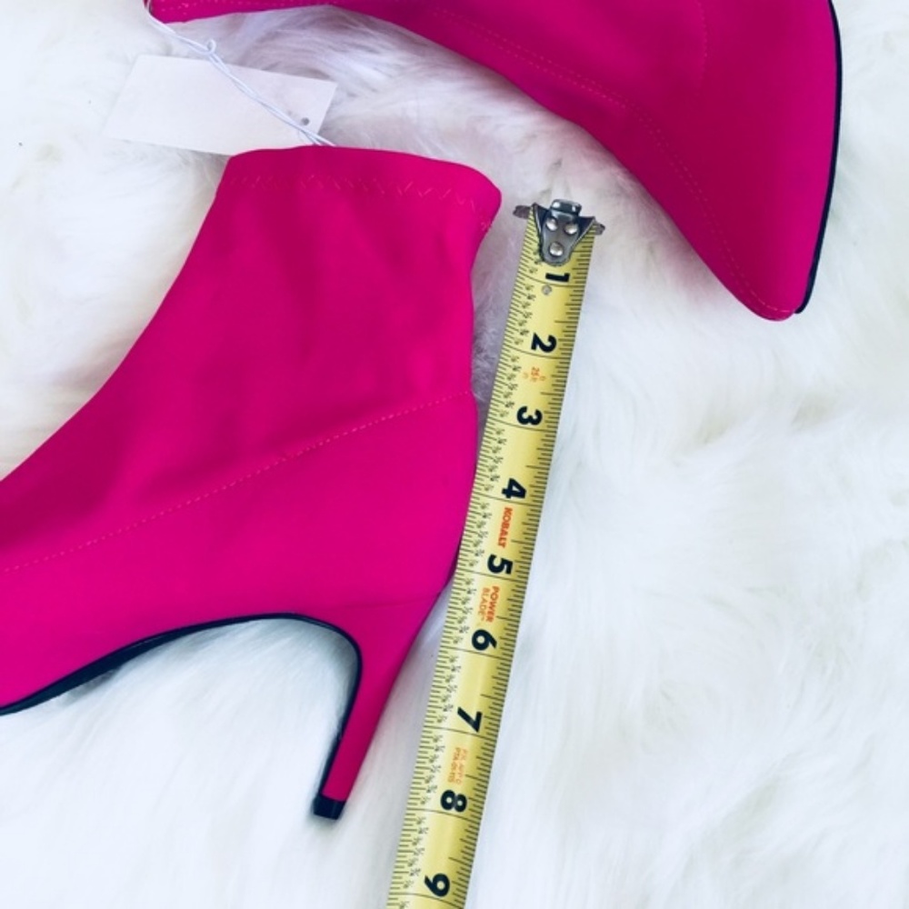 NEW Hot Pink Stretchy Material Spandex High Heels - Picture 4 of 6